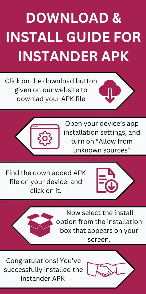 Download and install infographic guide for Instander APK